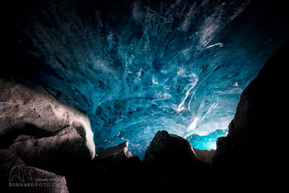 Eisgrotte Morteratsch 2021, Ice cave, Eishöhle Morteratsch, bernardfoto