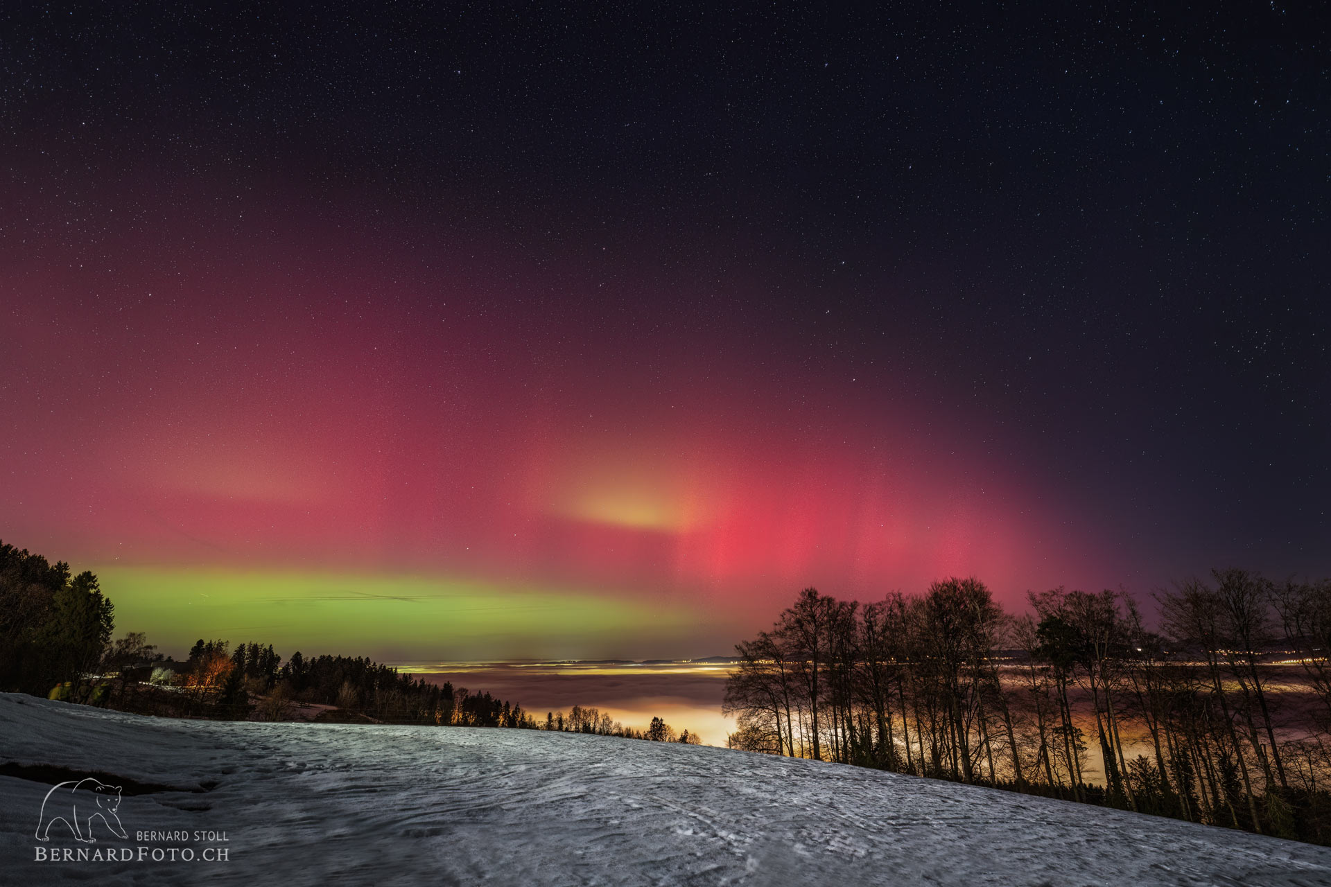 Polarlicht über dem Greifensee