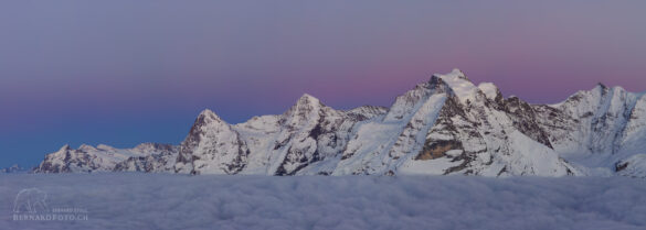 Bergpanorma, Eiger Mönch Jungfrau. Bernardfoto
