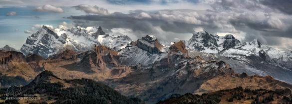 Glarner Alpen mit das Vrenelisgaertli Vrenelisgärtli panorama aus 7 Bilder